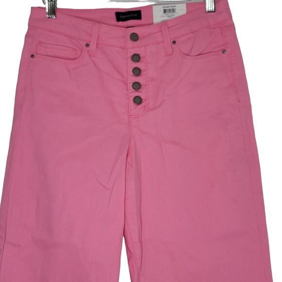 Charter Club Straight Leg Jeans 6 Pink Crop Pants Button Fly - Picture 2 of 7